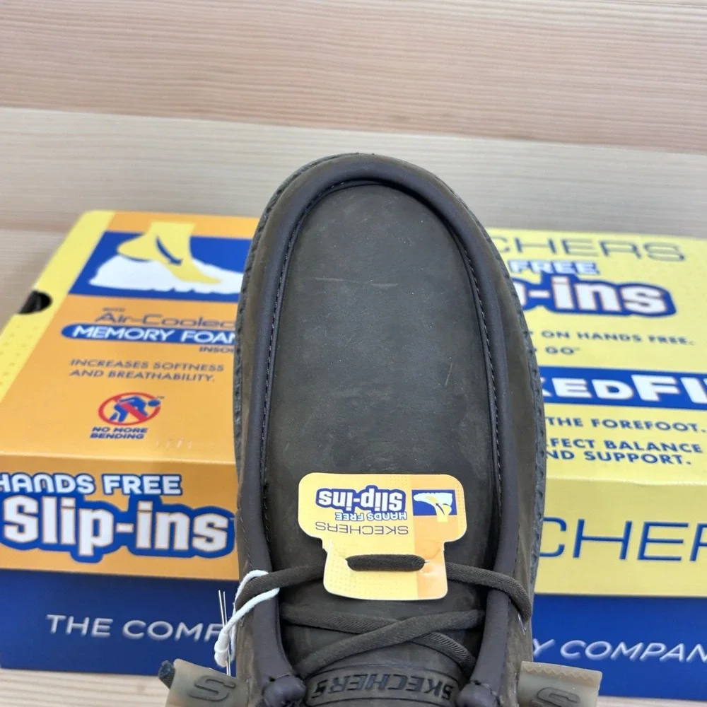 SKECHERS Melson-Edrick Brown Slip-ins Loafer Shoe Men's size 9 Hands Free